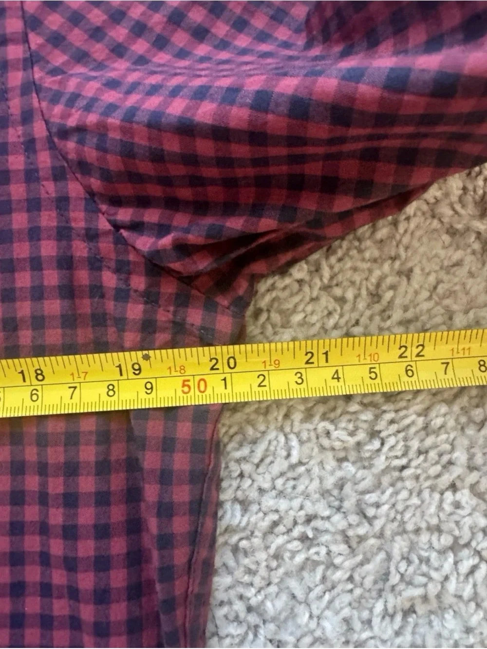 J. Crew Men’s Red and Navy Gingham Button-Down Shirt